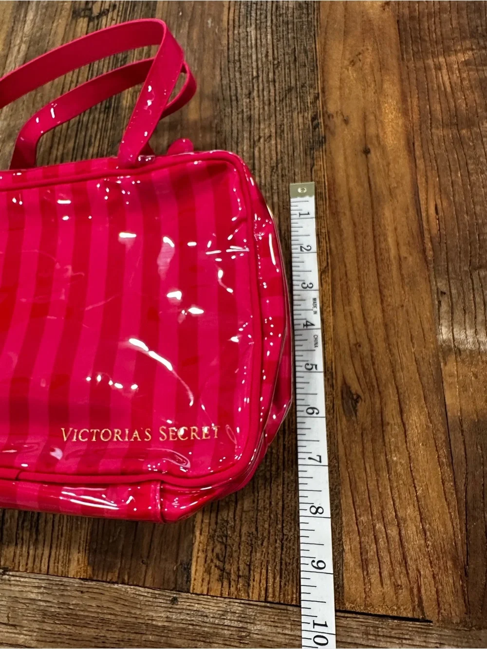 Victoria's Secret Hot Pink Clear Panel Travel Cosmetic Pouch